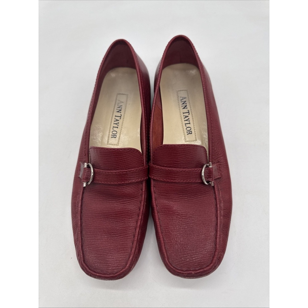 Ann Taylor Dark Red Loafers Driving Shoes Size 8